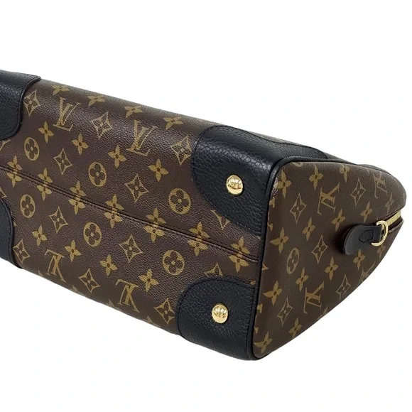 Louis Vuitton Retiro Brown Monogram Nior Black Satchel Duffle Crossbody Canvas - Picture 11 of 13